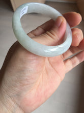 Load image into Gallery viewer, 47.5mm certified 100% natural Type A icy watery green white oval jadeite jade bangle BP46-9356