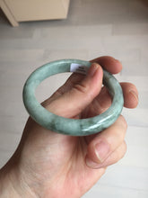 Load image into Gallery viewer, 55.2mm certified Type A 100% Natural dark green gray Jadeite Jade bangle PJ88-6650
