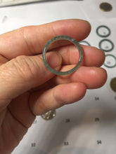 Load image into Gallery viewer, 19.2mm size 9 1/4 100% natural type A icy watery green/blue slim style Guatemala jadeite jade band ring group PJ34