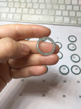 Load image into Gallery viewer, 16.7mm Size 6 1/4 100% natural type A icy watery dark green blue black gray Guatemala jadeite band ring group PE129