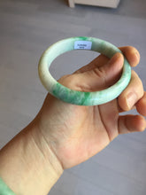 Load image into Gallery viewer, 58.5mm Certified type A 100% Natural sunny green/white Jadeite bangle AY86-3473