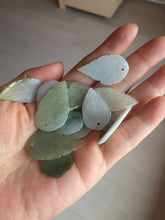 Load image into Gallery viewer, 100% natural type A white purple green yellow jadeite jade leaf pair pendant/earring group BP156