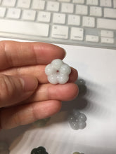 Load image into Gallery viewer, Type A 100% Natural light green/white/purple jadeite Jade Hawaiian flower Pendant AA66