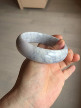 Load image into Gallery viewer, 59mm Certified Type A 100% Natural light purple white chubby broad style Jadeite Jade bangle BM98-4481
