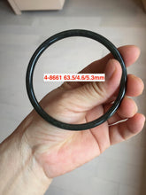 Load image into Gallery viewer, 54-64mm certified 100% Natural dark green black (青玉) slim round cut nephrite group Jade bangle HT106