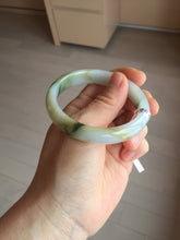 Load image into Gallery viewer, 53.9mm certified natural 100% natural Type A light green/yellow with green floating flowers jadeite jade bangle PA231-4999