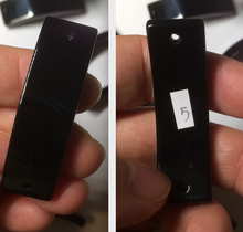 Load image into Gallery viewer, 100% natural type A black jadeite jade (mocui, 墨翠) rectangle bead/craft supplies AY78