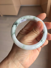 Load image into Gallery viewer, 56.8mm Certified Type A 100% Natural light purple white green with green floating flowers jadeite Jade bangle PB294-7301