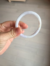 Load image into Gallery viewer, 51.5mm certified 100% natural type A light purple white slim oval round cut jadeite jade bangle BL51-3528