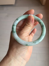 Load image into Gallery viewer, 56.9mm certified Type A 100% Natural green with green floating flowers Green Vines and Spring Blossoms(青藤与飞花) round cut Jadeite Jade bangle PH216-3253