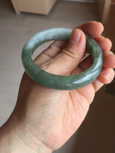 Load image into Gallery viewer, 50.5mm Certified type A 100% Natural icy watery oily dark green white Jadeite Jade bangle PB122-3460