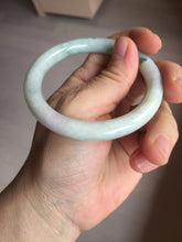 Load image into Gallery viewer, 54.2mm Certified type A 100% Natural light green white purple brown(FU LU SHOU) with green floating flowers round cut Jadeite bangle Q132-2859