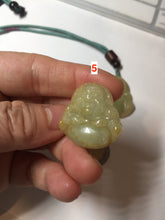 Load image into Gallery viewer, 100% Natural type A yellow green happy buddha jadeite Jade pendant AX159
