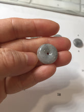 Load image into Gallery viewer, 15-18.4mm 100% natural black white jadeite jade(Wuji, 乌鸡) Safety Guardian Button donuts pendant PA250