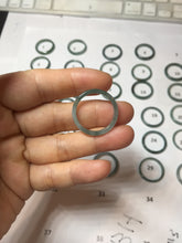 Load image into Gallery viewer, 18.8mm size 8 3/4 100% natural type A icy watery green/blue Guatemala jadeite jade band ring group PE27