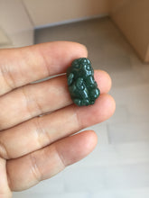 Load image into Gallery viewer, 100% Natural Type A Blue Green Gray Black 3D Pixiu (貔貅) Feng Shui Wealth Attractor Guatemala Jadeite Pendant Group Necklace PH222