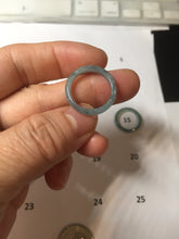 Load image into Gallery viewer, 15.5mm size 4 3/4 100% natural type A icy watery green/blue icy watery Guatemala jadeite jade band ring group PE126