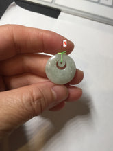Load image into Gallery viewer, 100% natural Type A light green/white concentric circle jadeite jade safety Guardian ring pendant BN28