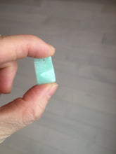 Load image into Gallery viewer, 100% Natural type A sunny green white square or rectangle Jadeite super thin Jade safe and sound pendant group AA45