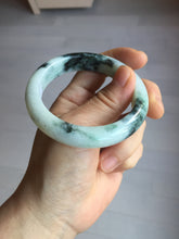 Load image into Gallery viewer, 53mm certified 100% natural Type A green white with green floating flowers jadeite bangle PD157-6246