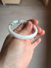 Load image into Gallery viewer, 50.2mm Certified Type A 100% Natural white with floating flowers/purple Jadeite Jade bangle BL92-4677