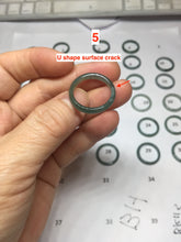 Load image into Gallery viewer, 17.5mm 7 1/4 100% natural type A icy watery green/blue icy watery Guatemala jadeite jade band ring group PJ33