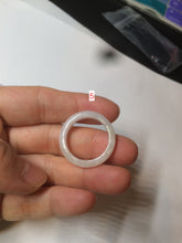 Load image into Gallery viewer, 19.2mm/size 9 1/4 100% natural type A green/white jadeite jade band ring G105- 9 1/4