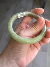 Load image into Gallery viewer, 55.5mm Certified Type A 100% Natural green yellow/sugar brown flying dandelions nephrite Jade bangle HN51-0488