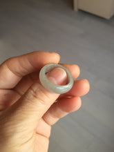Load image into Gallery viewer, Size 8-8 3/4 100% natural type A icy watery black purple gray jadeite jade band ring PA207