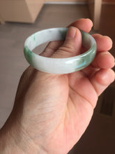 Load image into Gallery viewer, 50mm 100% natural type A sunny green light green gray jadeite bangle PB271-0997