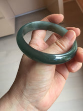 Load image into Gallery viewer, 59.7mm Certified Type A 100% Natural dark green/blue/gray/black Guatemala Jadeite bangle BS154-0129
