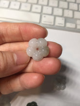 Load image into Gallery viewer, Type A 100% Natural light green/white/purple jadeite Jade Hawaiian flower Pendant AA66