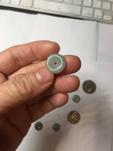 Load image into Gallery viewer, 12-17.5mm Type A 100% Natural oily dark green(淡油青) gray green Jadeite Safety Guardian Button donuts pendant PH61 Add on item