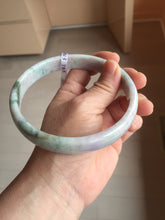 Load image into Gallery viewer, 78.5mm certified Type A 100% Natural light green sunny green purple white plus size flat style Jadeite Jade bangle J131-2213