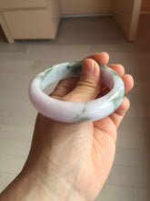 Load image into Gallery viewer, 55.2mm certified 100% natural Type A watermelon-rind green light purple Base jadeite bangle PA184-4754