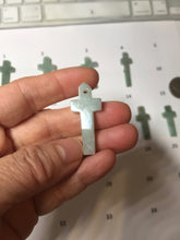 Load image into Gallery viewer, 100% Natural type A light green gray jadeite Jade Hand-held cross or cross pendant necklace PA208
