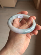 Load image into Gallery viewer, 58.4mm certified 100% natural Type A light green/purple white Snowy Pine Forest jadeite jade bangle J126-3074