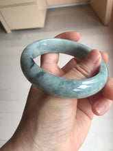 Load image into Gallery viewer, 58mm certified Type A 100% Natural light green gray chubby Jadeite Jade bangle BS115-6636