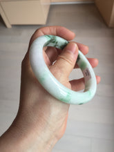 Load image into Gallery viewer, 60.5mm Type A 100% Natural sunny green/light green/white/light purple chubby Jadeite Jade bangle BS129-4035