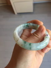 Load image into Gallery viewer, 51.2mm Certified Type A 100% Natural light green carved branches and flowers and golden-painted jadeite jade bangle BH123-6069