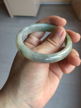 Load image into Gallery viewer, 49mm certified Type A 100% Natural icy watery yellow black(WuJi) oval Jadeite Jade bangle BM114-2667