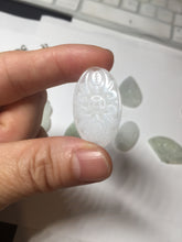 Load image into Gallery viewer, 100% Natural type A light green purple white openwork jadeite pendant BP183