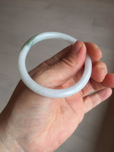 Load image into Gallery viewer, 53.5mm certified 100% natural light green white slim round cut oval jadeite jade bangle BL85-4662