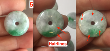 Load image into Gallery viewer, 19.3-22.4mm Type A 100% Natural sunny green/purple/gray Jadeite Jade Safety Guardian Button donuts Pendant group BL147