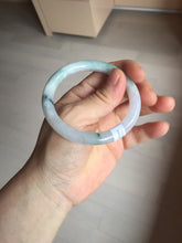 Load image into Gallery viewer, 53.3mm Certified Type A 100% Natural light green purple with green floating flowers round cut Jadeite bangle PB169-4722