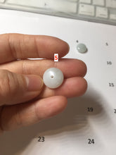 Load image into Gallery viewer, 15.2mm Type A 100% Natural sunny green/white Abacus-Bead Peace and Safety Guardian Donuts Buckle jadeite Pendant group PH114-1