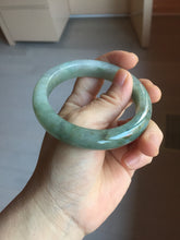 Load image into Gallery viewer, 57.9mm Certified Type A 100% Natural green/gray/black chubby Jadeite bangle PB240-9525