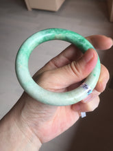 Load image into Gallery viewer, 56.5mm certified 100% natural sunny green yellow chubby jadeite jade bangle AS89-7058