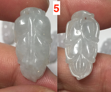 Load image into Gallery viewer, 100% natural type A icy watery white purple green jadeite jade leaf pendant group F157