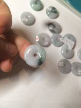 Load image into Gallery viewer, 18mm Type A 100% Natural green/purple/white Jadeite Jade safety Guardian donut Pendant group m99